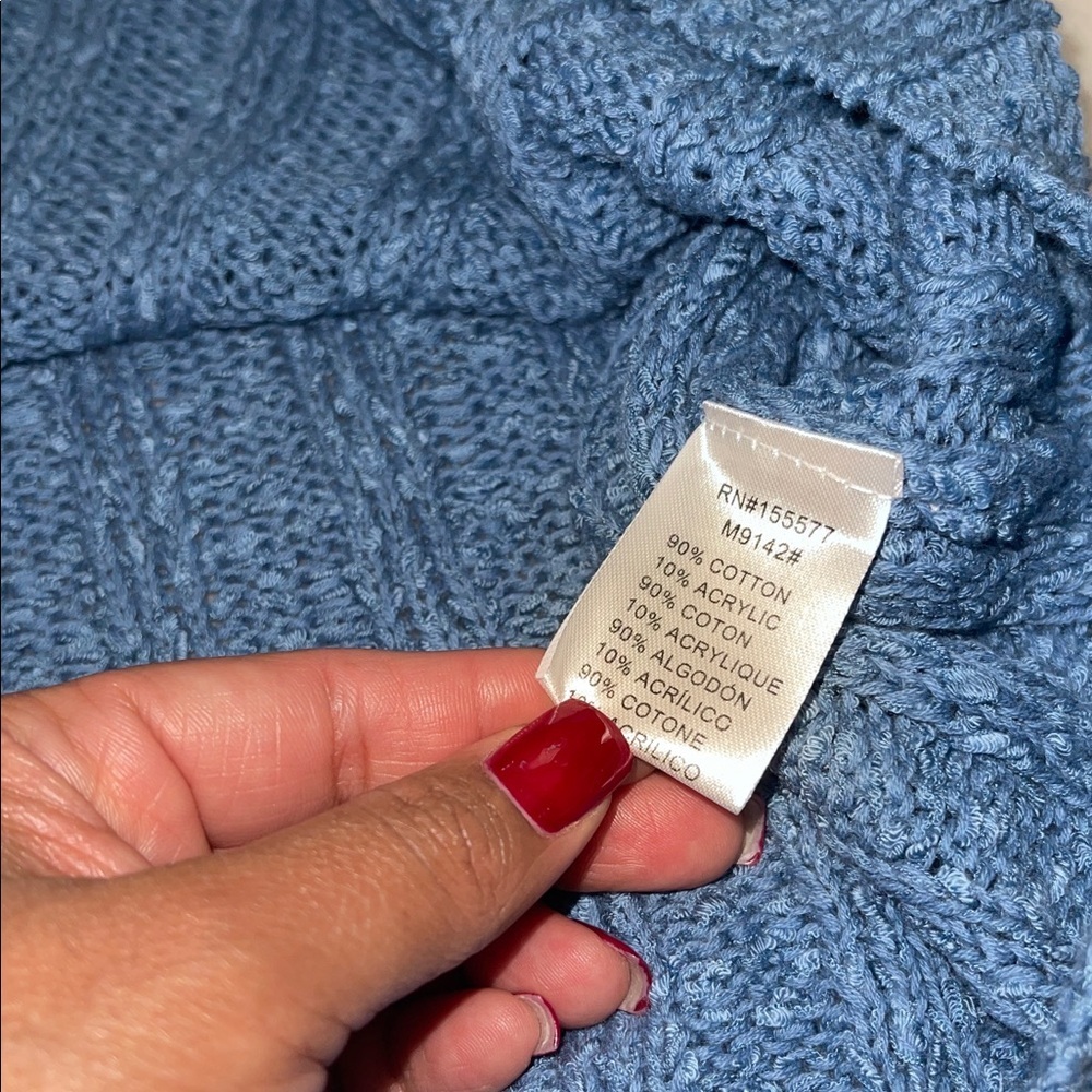 Miracle Blue Women's Crew Neck Knit Sweater - Picture 5 of 5